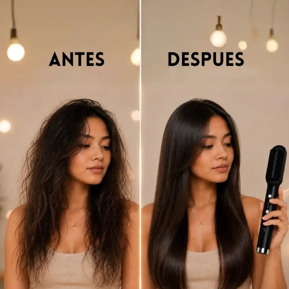 Peine Alisador Profesional 2 en 1 - Consigue un peinado más rápido, con menos frizz.