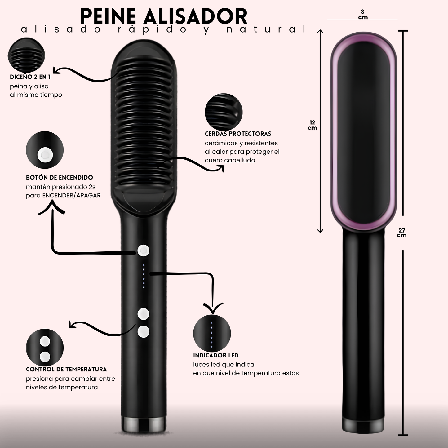 PEINE ALISADOR 2 EN 1